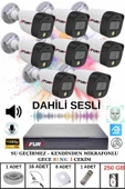 FURY 8 li Sesli Gece Renkli Görüş Güvenlik Kamerası Su Geçirmez Güvenlik Kamerası Seti 250GB thumbnail 2