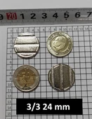 100 Adet 3/3 Çeltikli 24/2 Mm Langırt Oyun Makineleri & Oto yıkama jetonu - 1