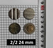 100 Adet 2/2 Çeltikli 24/2 Mm Oyun Makineleri & Langırt Jetonu - 1