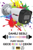 FURY 5 li Sesli Gece Renkli Görüş Güvenlik Kamerası Su Geçirmez Güvenlik Kamerası Seti 500GB - 5