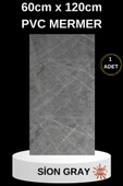 Alternatif Kaplama UV PVC Sion Gri Mermer Panel 1 Adet 60x120cm Ev Ofis Otel Duvar Kaplama Paneli - 1