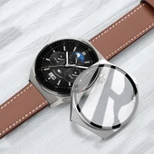 Sneezy Huawei Gt3 Pro 46mm PC Sert Kasa Ve Ekran Koruyucu  Gümüş thumbnail 4