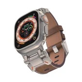 Apple Watch 42mm Zore KRD-114 Metal Başlıklı Suni Deri Kordon thumbnail 1