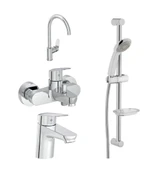 Artema Flow Round Lavabo Eviye Banyo Batarya Artema Solo C Sürgülü Krom El Duşu Seti thumbnail 1