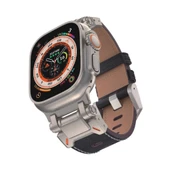 Apple Watch 7 45mm Zore KRD-114 Metal Başlıklı Suni Deri Kordon thumbnail 1