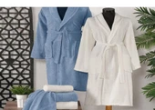 Schafer Home Arya Banyo Seti 6 Parça-İndigo/Beyaz - 1