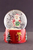 Noel Baba Merry Christmas Tasarımlı 9 cm Orta Boy Işıklı Kar Küresi 1B - 2