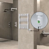HAITI Elektrikli Havlupan 600x800 Düz Beyaz (OnOff Düğmeli) 300W - 1