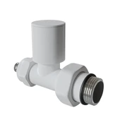 Radyatör Vanası 12 Pütürlü Beyaz Düz Pex (Metal Volanlı 16*2mm Boru Bağl. Rakorlu) - 1