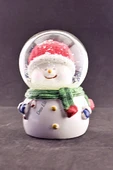 Yılbaşı 2023 Noel  Kardan Adam Orta Boy Işıklı Kar Küresi 9 cm - 1