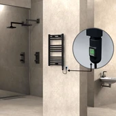 HAITI Elektrikli Havlupan 400x700 Düz Siyah (OnOff Düğmeli) 300W - 1