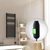 Barbados Elektrikli Havlupan 500x1200 Siyah Mat (OnOff Düğmeli) 600W - 1
