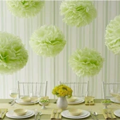 Pelur Kağıt Ponpon Çiçek Asma Süs 10 adet   Siyah thumbnail 2