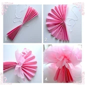 Pelur Kağıt Ponpon Çiçek Asma Süs 10 adet   Siyah thumbnail 3