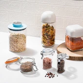Tantitoni Kilit Kapaklı Standlı 4lü Cam Baharatlık Seti 100ml thumbnail 2