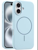 iPhone 16 MagSafe Yumuşak Silikon Kılıf – Lansman İçi Kadife Dokulu, Kablosuz Şarj Destekli Mavi - 1