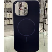 iPhone 15 Pro Max MagSafe Yumuşak Silikon Kılıf – Lansman İçi Kadife Dokulu, Kablosuz Şarj Destekli Lacivert - 1