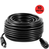EC-10 AWG23 10 Metre Power Güç Uzatma Kablosu – 12V DC Wifi Kamera Modem Kayıt Cihazı Uyumlu - 1