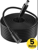 EC-5 AWG23 5 Metre Power Güç Uzatma Kablosu – 12V DC Wifi Kamera Modem Kayıt Cihazı Uyumlu - 1