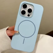 iPhone 15 Pro MagSafe Yumuşak Silikon Kılıf – Lansman İçi Kadife Dokulu, Kablosuz Şarj Destekli Rose - 4