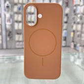 iPhone 16 MagSafe Yumuşak Silikon Kılıf – Lansman İçi Kadife Dokulu, Kablosuz Şarj Destekli Kahverengi - 1