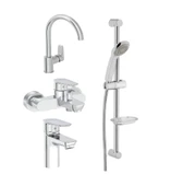 Artema Flow Soft Lavabo Eviye Banyo Batarya Artema Solo C Sürgülü Krom El Duşu Seti - 1