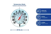 Saban Büyük Ekranlı Dış Mekan Termometresi – Cıvasız, 18 cm Çap, Santigrat & Fahrenheit, Vantuzlu Pencere Montajı - 5