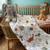 Çok Amaçlı Müslin Örtü 60x95 3 Katlı %100 Pamuk Unisex Müslin Bebek Battaniyesi - Yenidoğan Hediyesi - 5