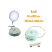 Şarjlı Akrobat 360° Masa Üstü Yeşil Renk Lamba 3 Kademe Dokunmatik Çalışma Okuma Işığı Soft Işık thumbnail 4