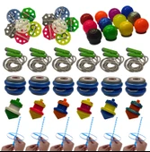 48 Adet Karışık Nostalji Oyuncak Eğlence Seti - Topaç-Yoyo-Ufo Fırfır-İpli Fırfır-Atlama İpi thumbnail 1