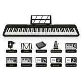 Jwin JDP-3088 Tuş Hassasiyetli 88 Tuşlu Dijital Piyano - Siyah - 1