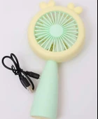 Şarj Edilebilir Işıklı Fanlı Kulaklı Vantilatör - Sarı - 1