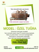 3 demlikli bakır çay kazanı elektrik +Tüplü tam otomatik Çay ocağı Osmanlı tuğra model Çay semaveri thumbnail 2