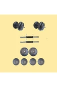 Mocca Style Plastik 20 Kg Dambıl Seti Ağırlık Ve Vücut Geliştirme Aleti 20 Kg Siyah 20 Kg Halter Seti - 1