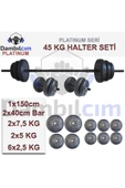 Dambılcım Platinum 45 KG Halter Seti 45 KG Dambıl Ağırlık Seti Vücut Geliştirme - 3