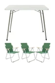 Bofigo Katlanır Masa ve 3 Adet Katlanır Sandalye Kamp Seti Yeşil thumbnail 1