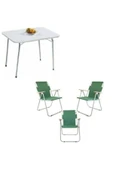 Mocca Style 60x80 Katlanır Masa + 3 Adet Yeşil Kamp Sandalyesi Katlanır Sandalye thumbnail 1