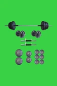 Mocca Style 55 Kg Ağırlık Seti 55 Kg Vücut Geliştirme Aleti Halter Seti - 1