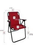 Mocca Style Neone Kırmızı Katlanır Plastik Kollu Kamp Piknik Sandalyesi Kksakk thumbnail 3
