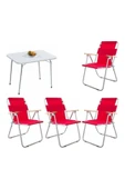 Mocca Style 60x80 Katlanır Masa + 4 Adet Kırmızı Kamp Sandalyesi Katlanır Sandalye thumbnail 1