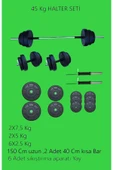 Mocca Style 45 Kg Ağırlık Seti 45 Kg Vücut Geliştirme Aleti Halter Seti - 1