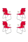 Bofigo Katlanır Masa ve 4 Adet Katlanır Sandalye Kamp Seti Kırmızı thumbnail 3