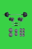 Mocca Style 45 Kg Ağırlık Seti 45 Kg Vücut Geliştirme Aleti Halter Seti (40 Kg Plaka Ağırlığı) - 1