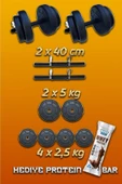 Mocca Style 20 kg Ağırlık Seti 20 kg Vücut Geliştirme Aleti Halter Seti - 1