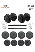 Mocca Style 32 Kg Ağırlık Seti Dambıl , Vücut Geliştirme Aleti ,halter Seti 30 Kg Plaka Ağırlığı - 1