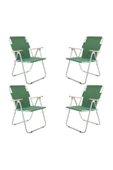 Bofigo 60x80 Çam Katlanır Masa + 4 Adet Katlanır Sandalye Kamp Seti Bahçe Balkon Takımı Yeşil - 3