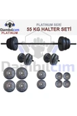 Dambılcım Platinum 55 kg Halter Seti 55 kg Dambıl Seti Ağırlık Seti Vücut Geliştirme Aleti - 1