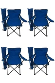 Bofigo 4'lü Kamp Sandalyesi Piknik Sandalyesi Katlanır Sandalye Taşıma Çantalı Kamp Sandalyesi Mavi thumbnail 1