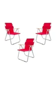 Bofigo Katlanır Masa ve 3 Adet Katlanır Sandalye Kamp Seti Kırmızı thumbnail 3