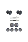 Mocca Style Plastik 20 Kg Dambıl Seti Ağırlık Ve Vücut Geliştirme Aleti 20 Kg Siyah 20 Kg Halter Seti - 2
